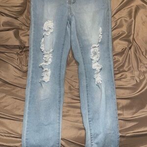 Distressed Light Blue Women's Jeans